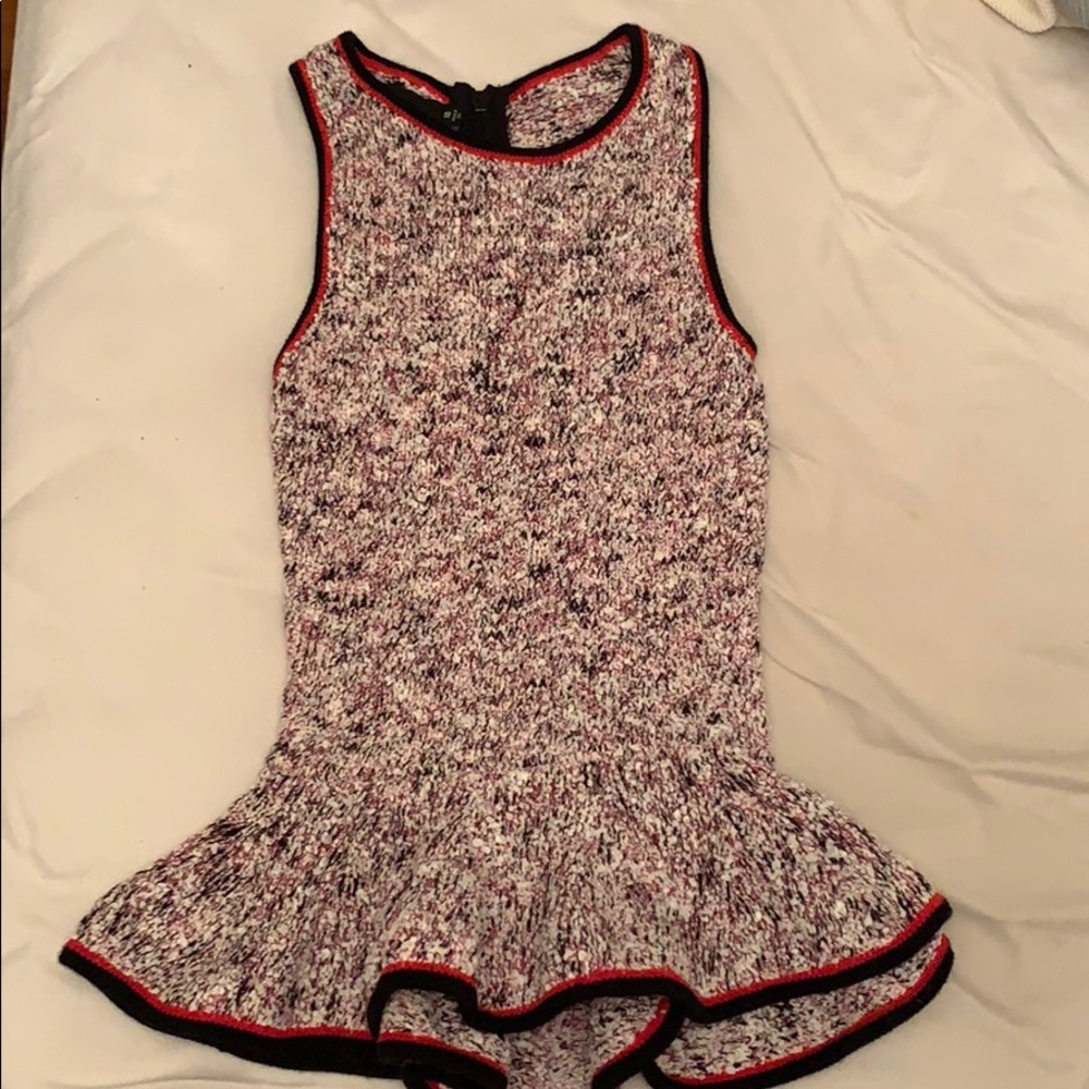 Marna Ro black and red tweed sleeveless top
